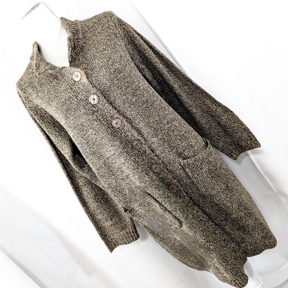 NWOT! WOMAN WITHIN! FAB BROWN & TAN MARLED OVERSIZED SWEATER, DUSTER! SZ M